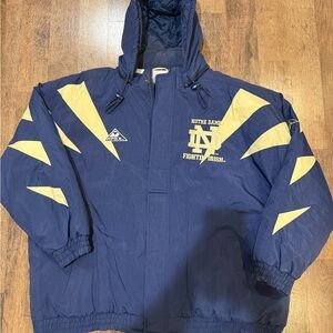 Vintage 90s Apex one Notre Dame Fighting Irish Blue Jacket XXL